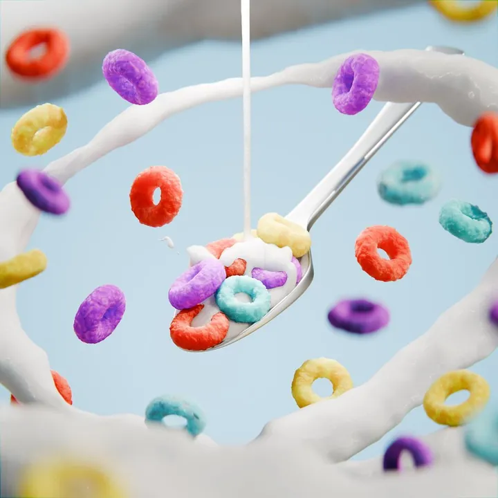 Froot Loops & Milk — Food CGI — ZBrush & Blender, CGI render by Luciano Richino